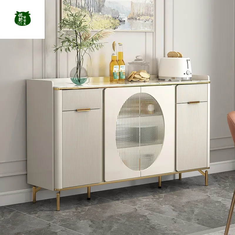 Modern Minimalist Light Luxury Side Cabinet for Kitchen Dining Living Room Wall Mounted Wine Storage Locker Tea Display Unit