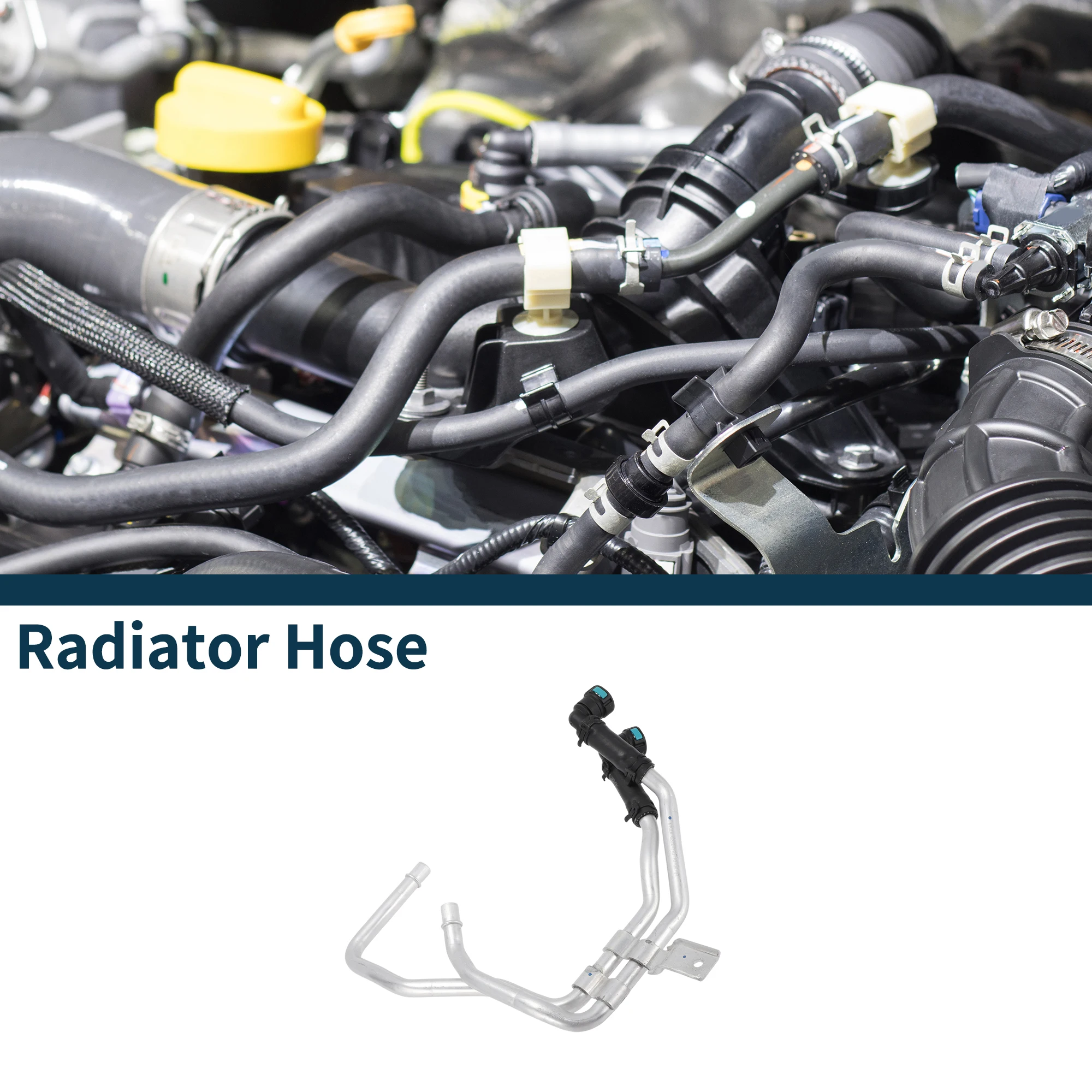 Motoforti Radiatorslang Verwarmingsslang nr. C2Z27293 voor Jaguar XF 2.0T 12-15 Plastic Ijzer Warmwaterleiding Zwart SilverTone 1 St