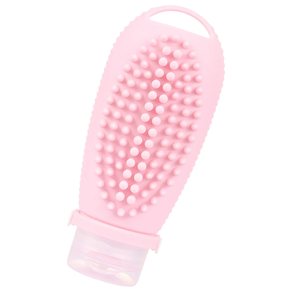 

Silicone Gel Bottle 100ml Shampoo Dispenser Pink Travel Toiletry Squeeze Bottles Refillable Empty Lotion Container
