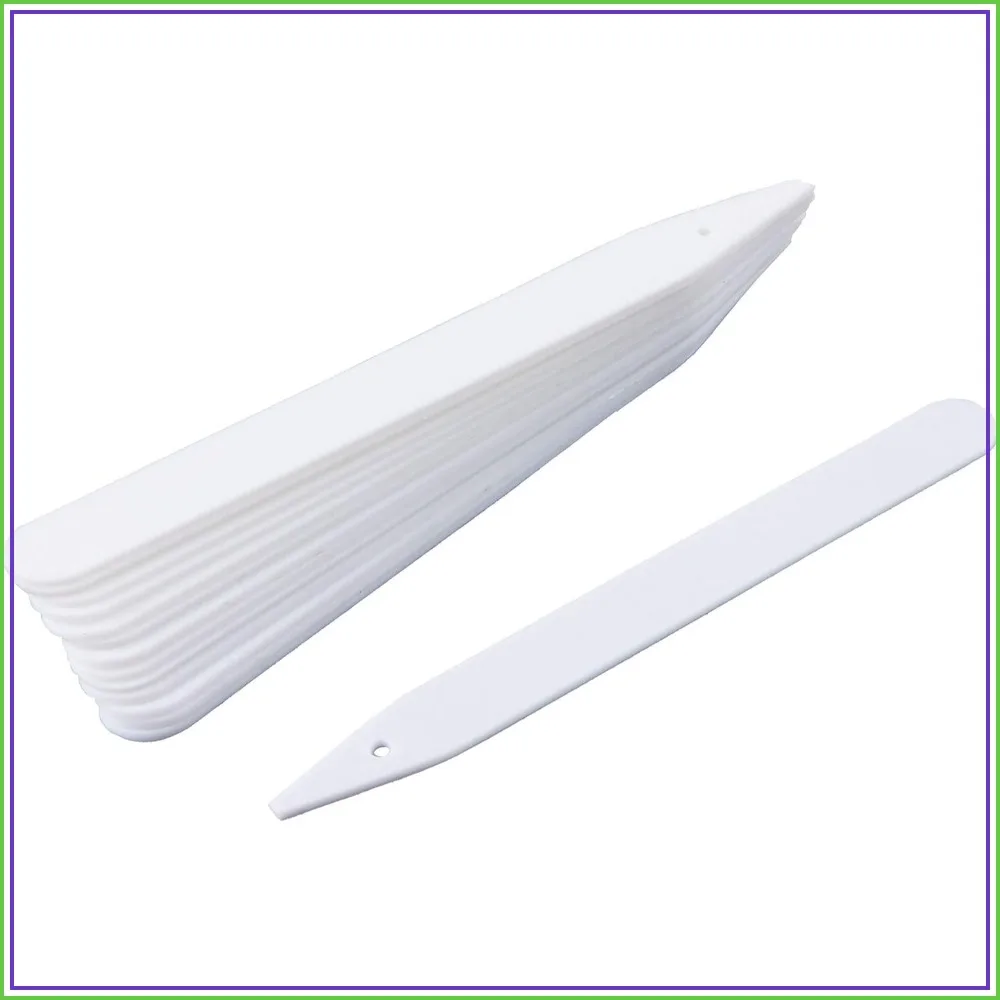 100pcs White 6-Inch Plastic Plant Markers, Durable & Reusable