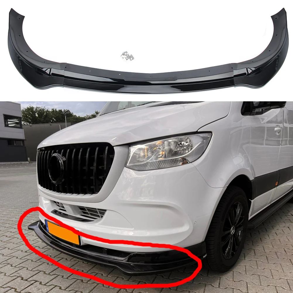 

3PCS Front Bumper Lower Splitter Lip Spoiler Diffuser Body Kit For Mercedes Benz Sprinter W907 2018-2022