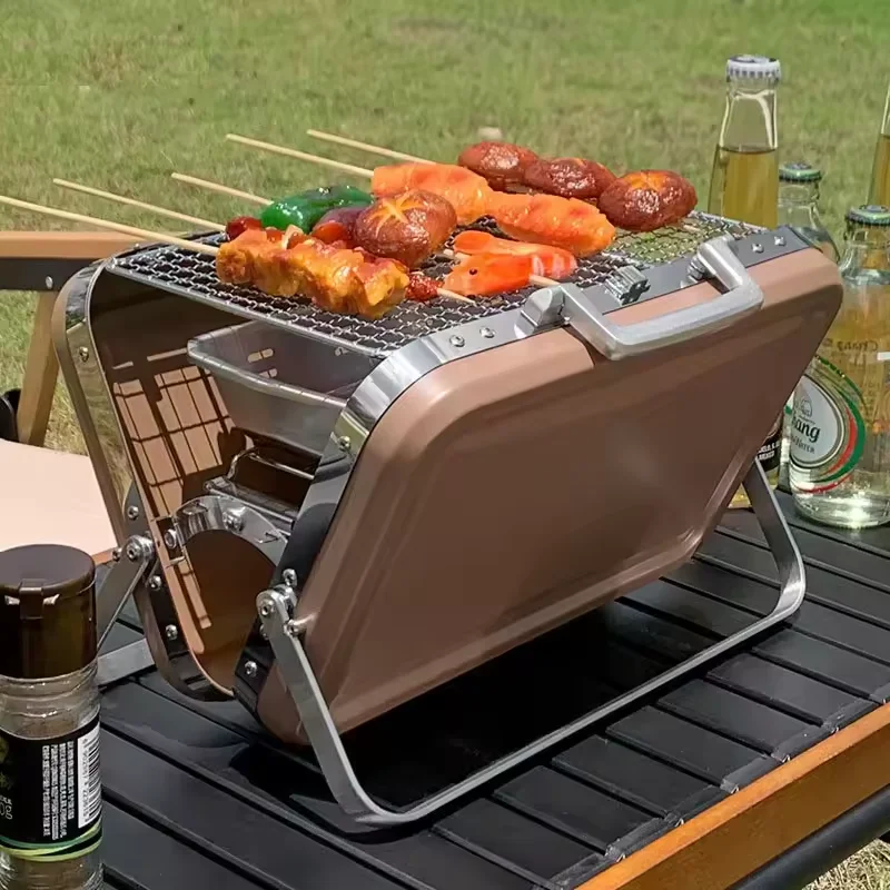 Portable Briefcase Grill - Handheld BBQ for Outdoor Home Camping & Pizza - Compact Versatile & Easy to Use