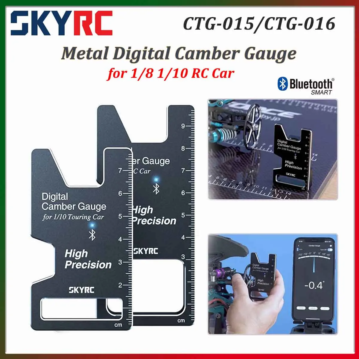 

SkyRC CTG-015/016 RC цифровой датчик роума с Bluetooth высокоточной регулировкой выравнивания для 1/10 1/8 RC Touring Car Racing Cars