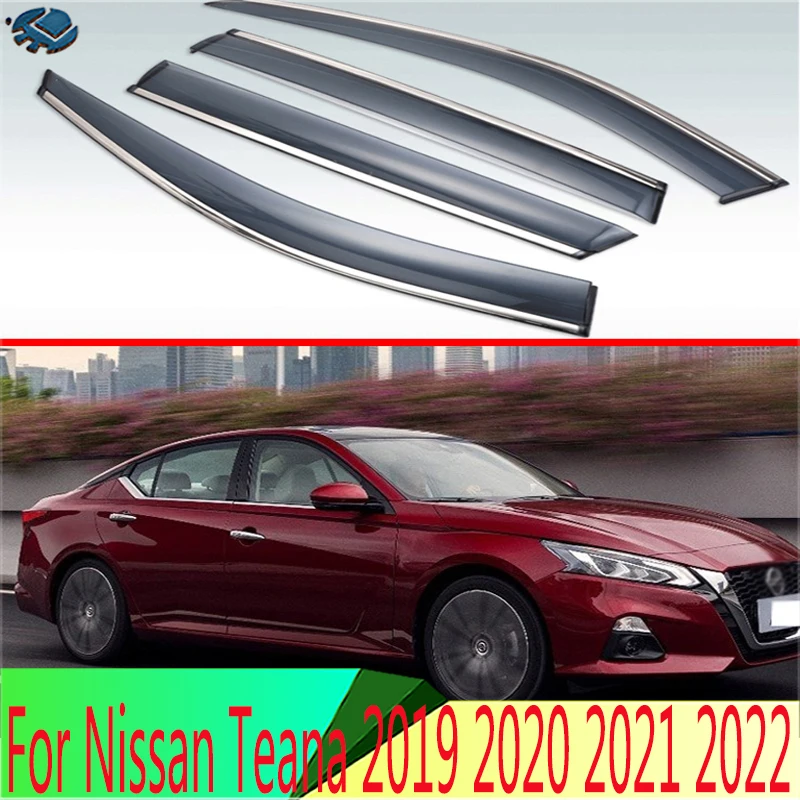 

For Nissan Teana 2019 2020 2021 2022 Plastic Exterior Visor Vent Shades Window Sun Rain Guard Deflector 4pcs