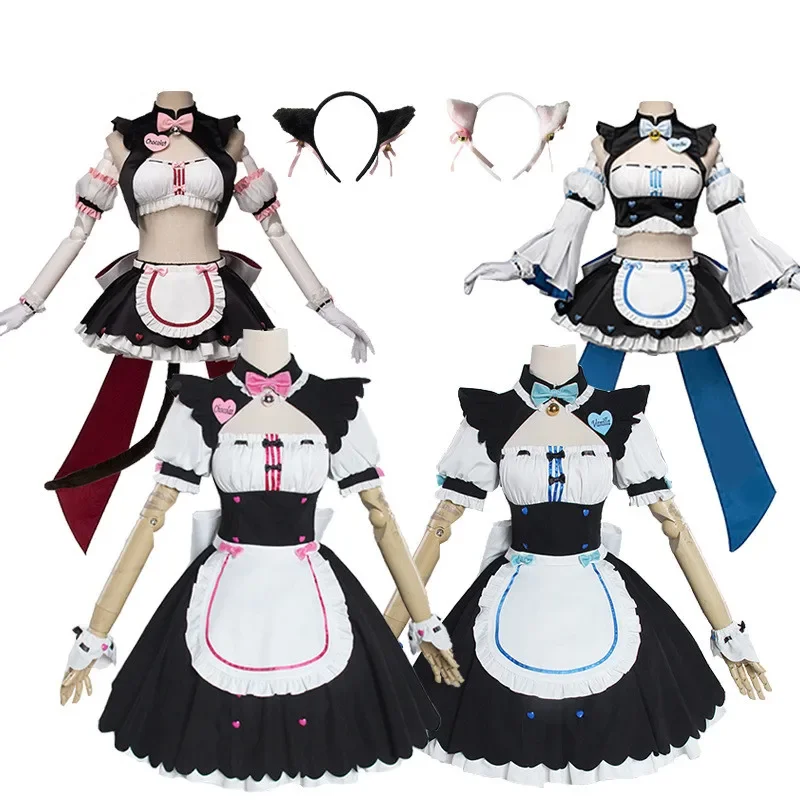 Game Cosplay Cat-girl Paradise NEKOFOR Vanilla Cosplay Costume Woman Maid Outfits Dress Headwear Ears Socks Sexy Costumes