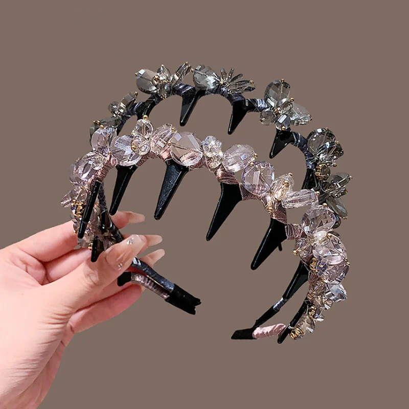 New Full Diamond Crystal Hairbands Headband French Drill Hair Bands Girls Hair Clips for Washing Face Hair Accessories Headwear