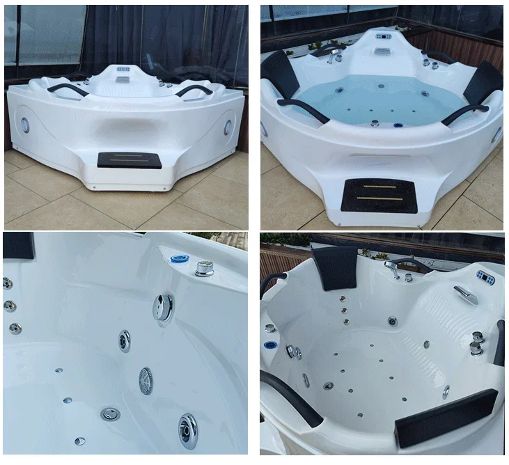 New design corner bathtub indoor whirlpool hot tubs double