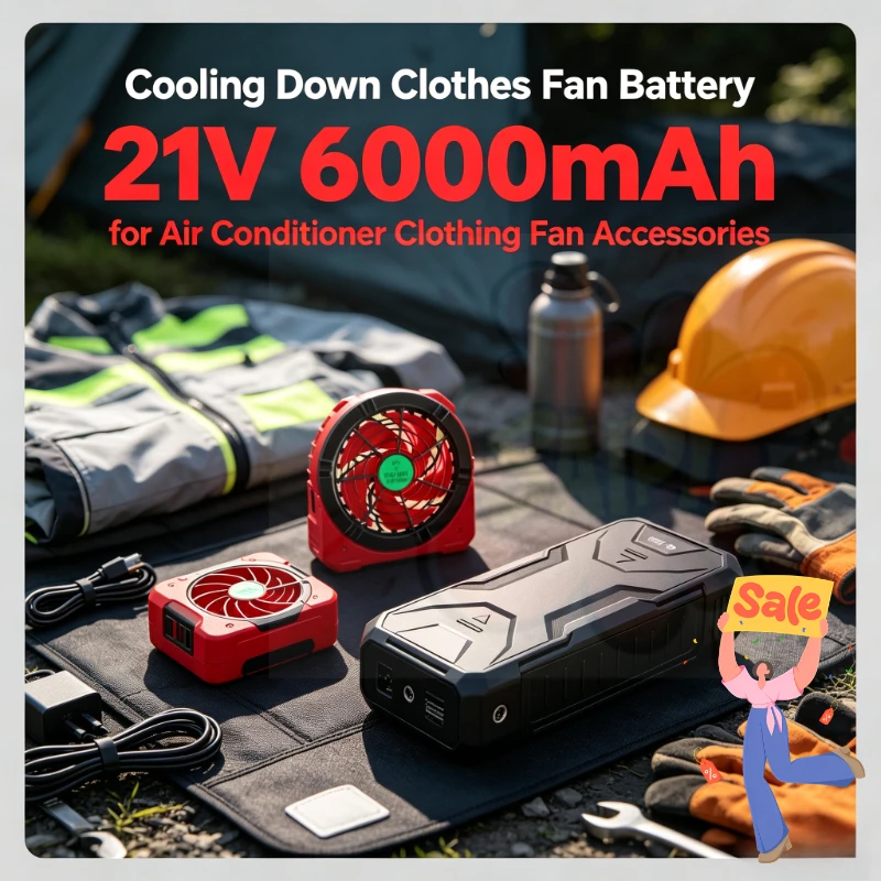 2027 New 21V 60000mAh Rechargeable Batteries for Air Conditioner Clothing Fan Accessories Cooling Down Clothes Accessories