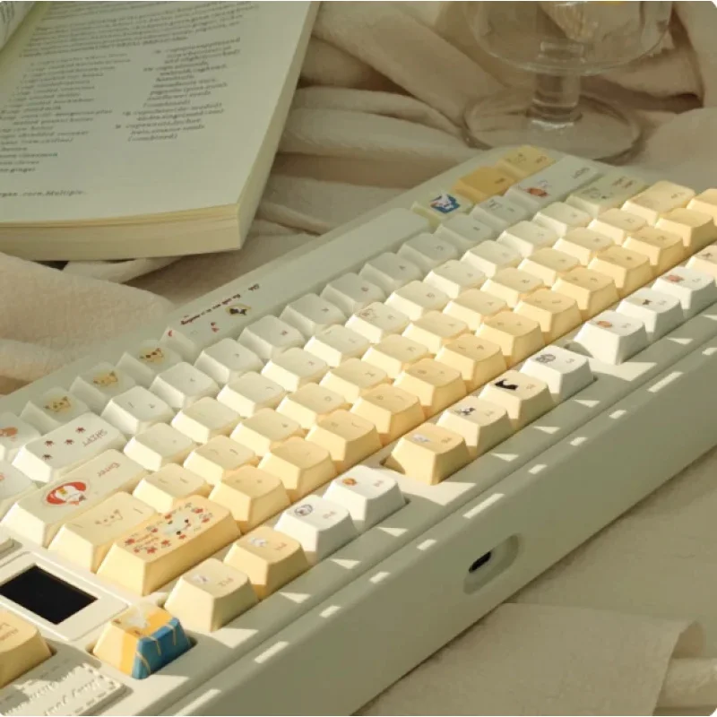 NEW Cat Meeting Theme PBT Dye Sub Keycaps Set 143 Keys XDA Profile for MX Mechanical Keyboard Only Caps No Keyboard
