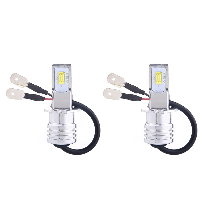 2Pcs H3 LED Headlight Bulb LED H3 Car Light Fog Lights1:1 Size Replica Replacement Halogen Lamp 80W 12V 24V Auto Lamp