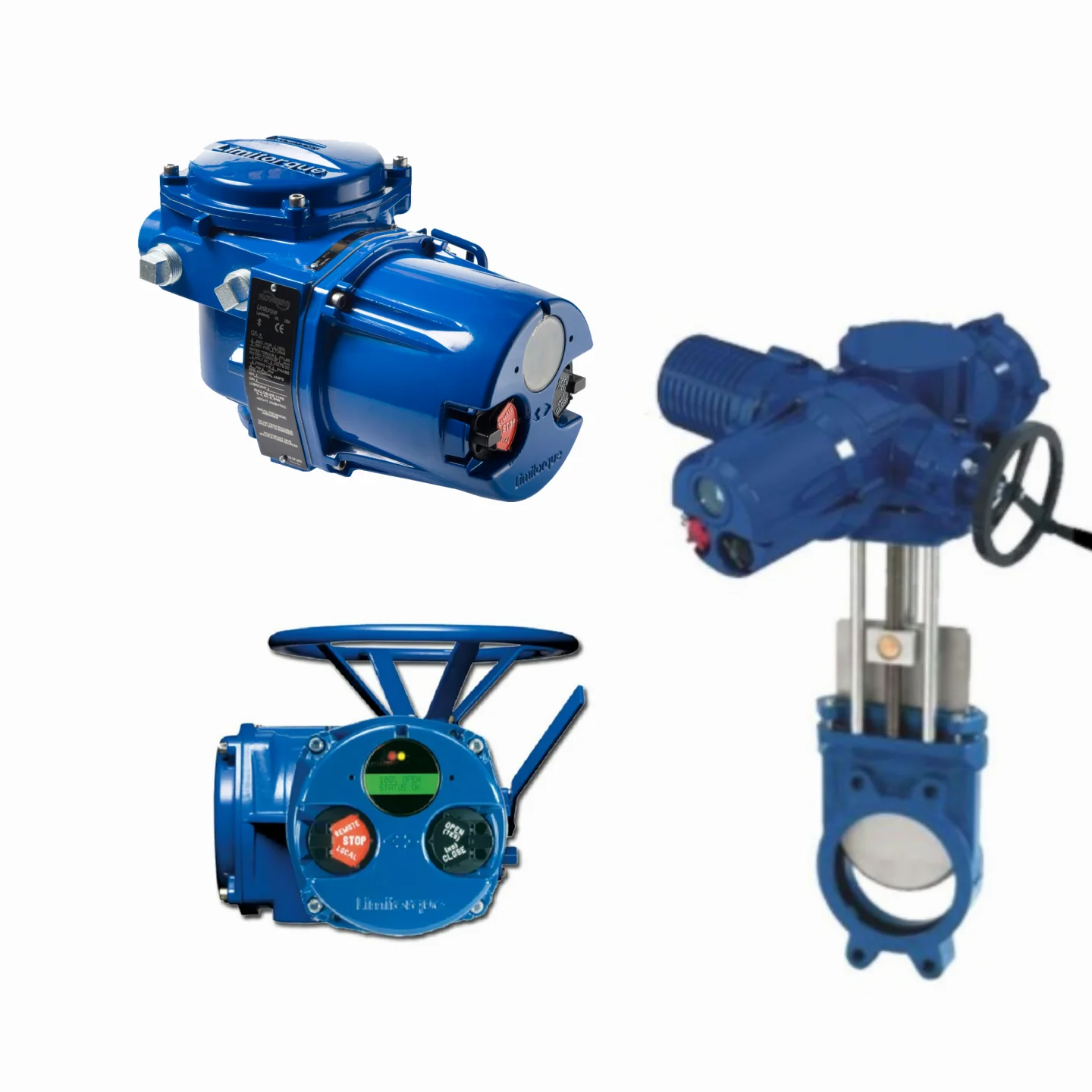 

Knife Gate Valve With Electric Actuator Limitorque QX 4-20 MA IP68 Electric Actuator Valve Work