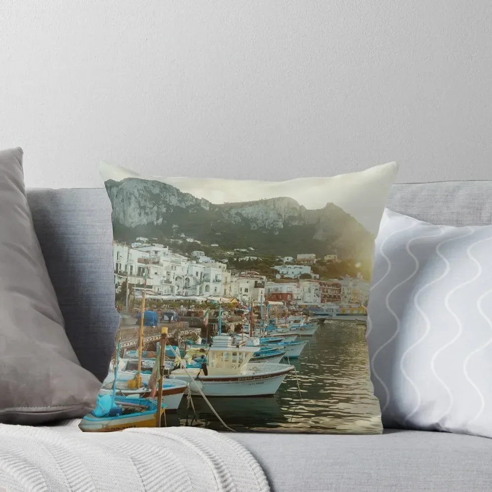 Marina Grande port on Capri island, Italy Throw Pillow Pillow Case Christmas Christmas Covers pillow