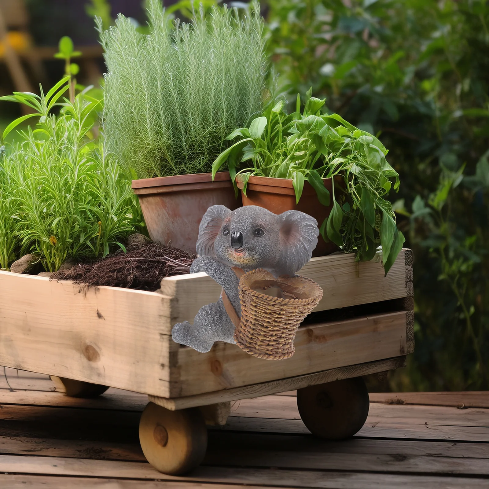 

Resin Koala Decor Hanging Animal Ornament for Garden Yard Courtyard Outdoor Space Vivid Bright Lightweight Statue with Rope