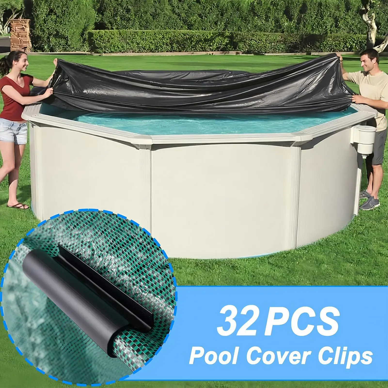 Clamps For Pool Cover Secure Grip Anti-Slip 4.7in Steel Wall Winter Pool Cover Clips For Gardening Enthusiasts Beginners
