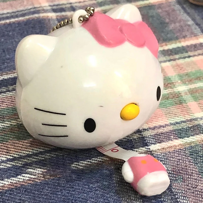 Cinta métrica Kawaii Hello Kitty Sanrio, Mini colgante de dibujos animados, regla de ropa autotelescópica, instrumentos, accesorios, regalos para niñas