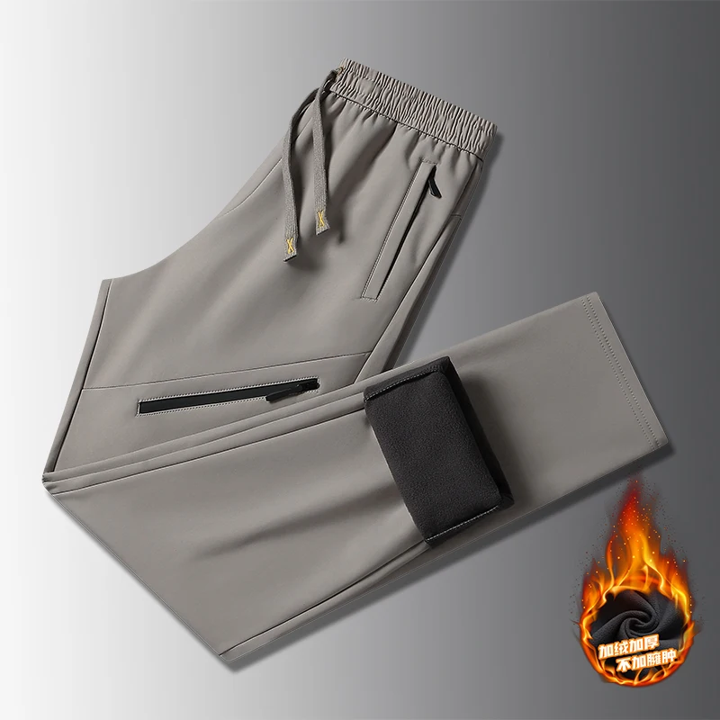

Male Loose Thermal Trousers Plus Size 5xl 6xl Winter Thick Fleece Warm Pants Men Softshell Waterproof Casual Jogger Sweatpants