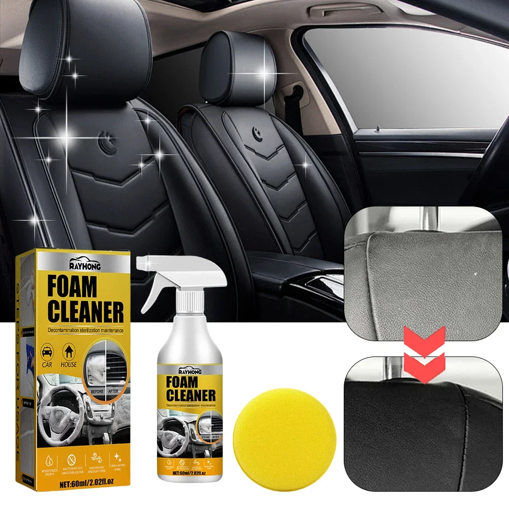 100/60/30ml Car Interior Leather Foam Cleaner Car Interior Strong Decontamination Multi-Ceiling Seat Clean Automobile Cleaning