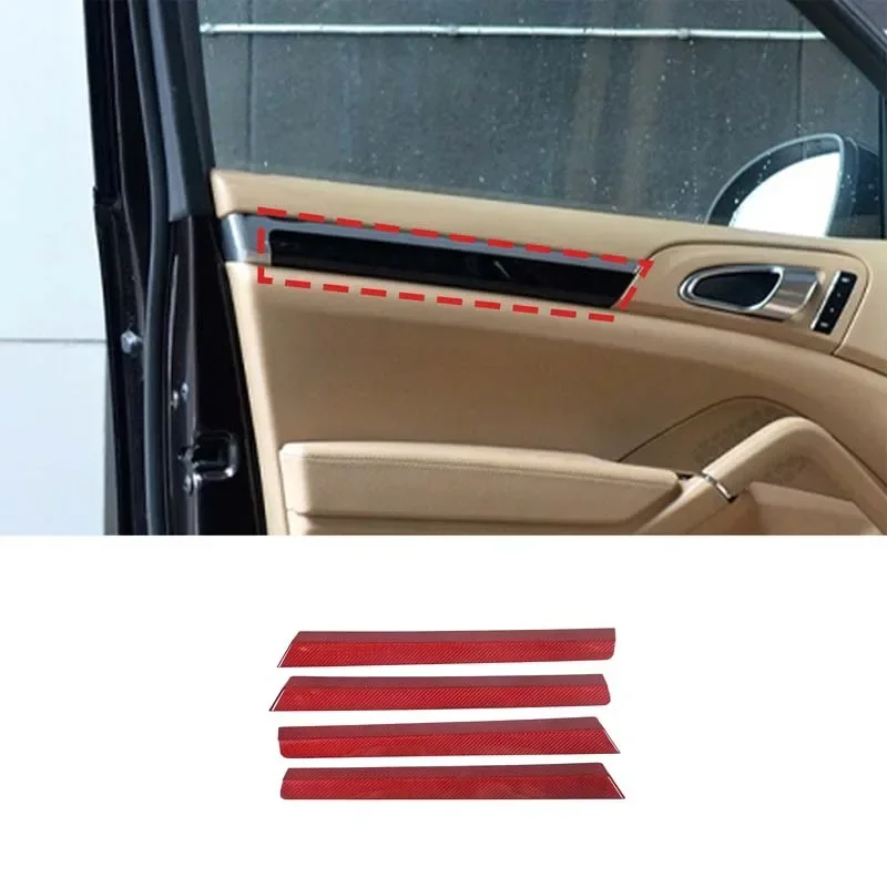 

For 2011-2017 Porsche Cayenne Real carbon fiber car styling car interior door panel decorative strip sticker auto accessories