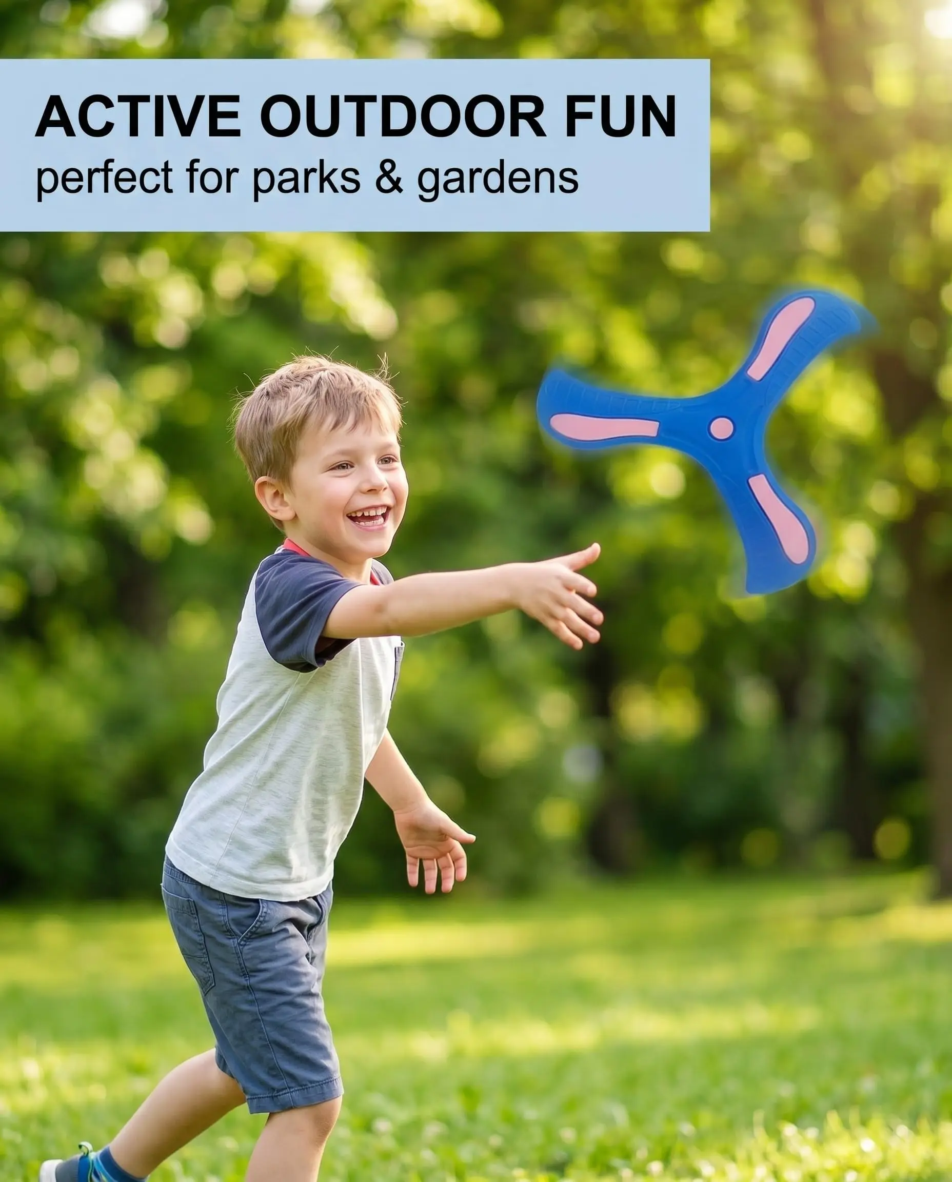 3pcs Outdoor Sport Flying Disc Toy Soft EVA Touching Boomerang Return Dart Three-leaf Cross Hand Throw Spinner Interactive Game