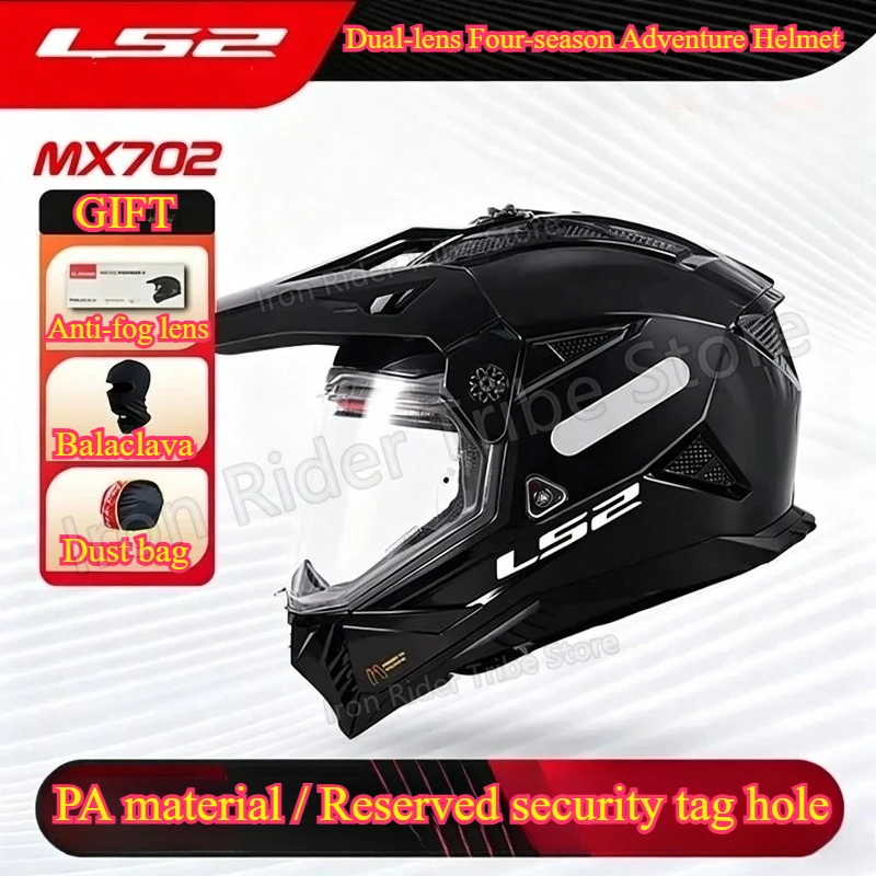 LS2 MX702 Original Double Lens Anti-Fog Full Face Adventure Helmet All Season Summer Motocross Racing Capacete Cascos Para Moto