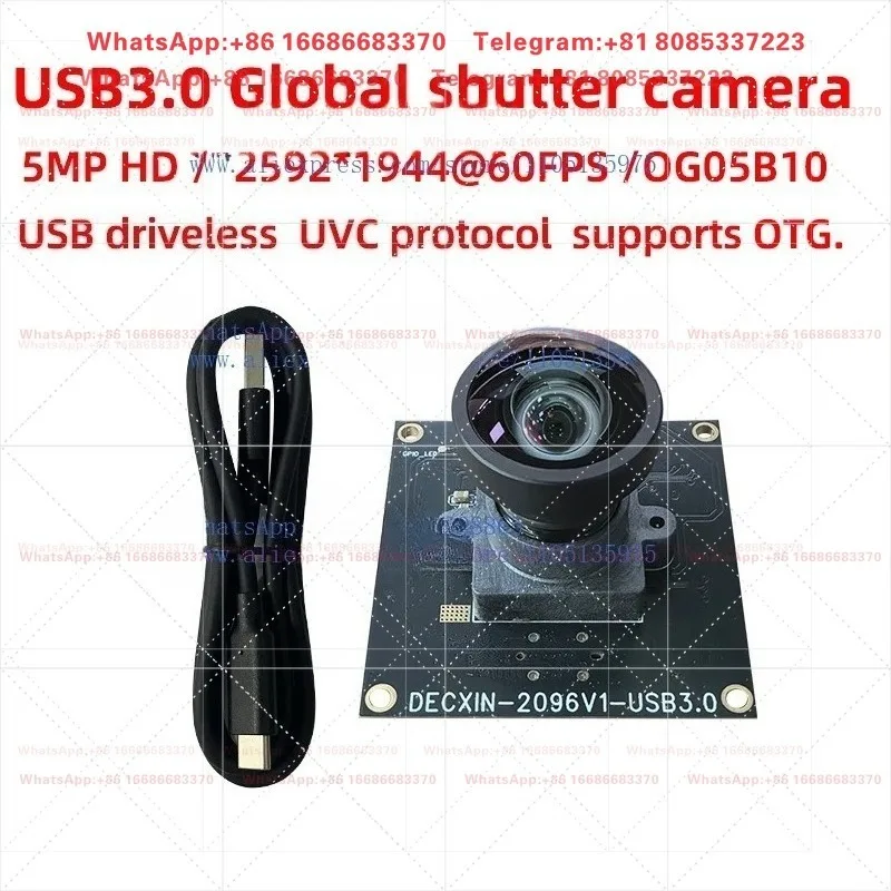 USB3.0 5MP global shutter camera module OG05B10 supports externally triggered machine vision/industrial inspection