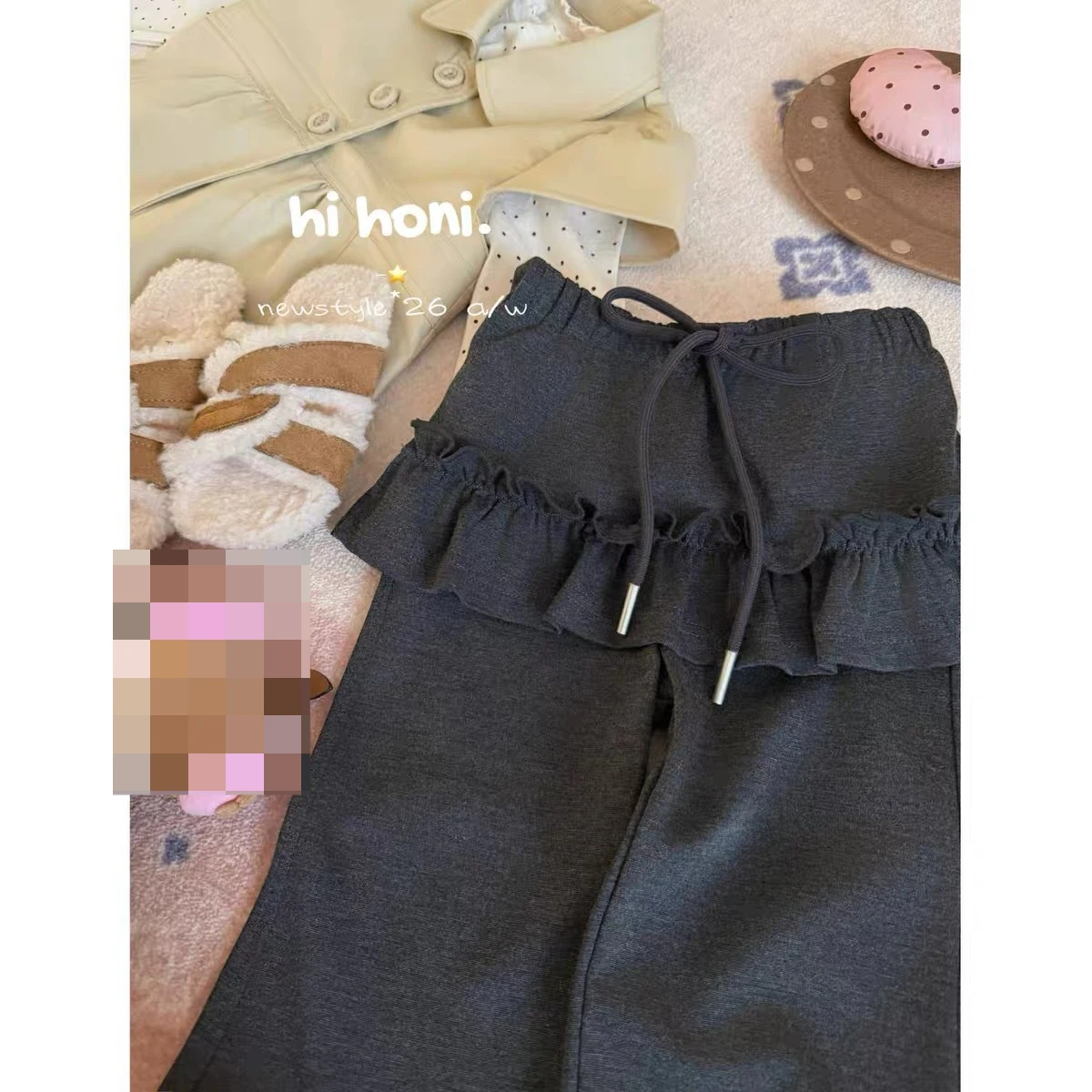 2026 Korean Kids Girls Fall New Casual Pants Baby Girl Ruffled Diaper Cover Flare Pants Fall Leggings