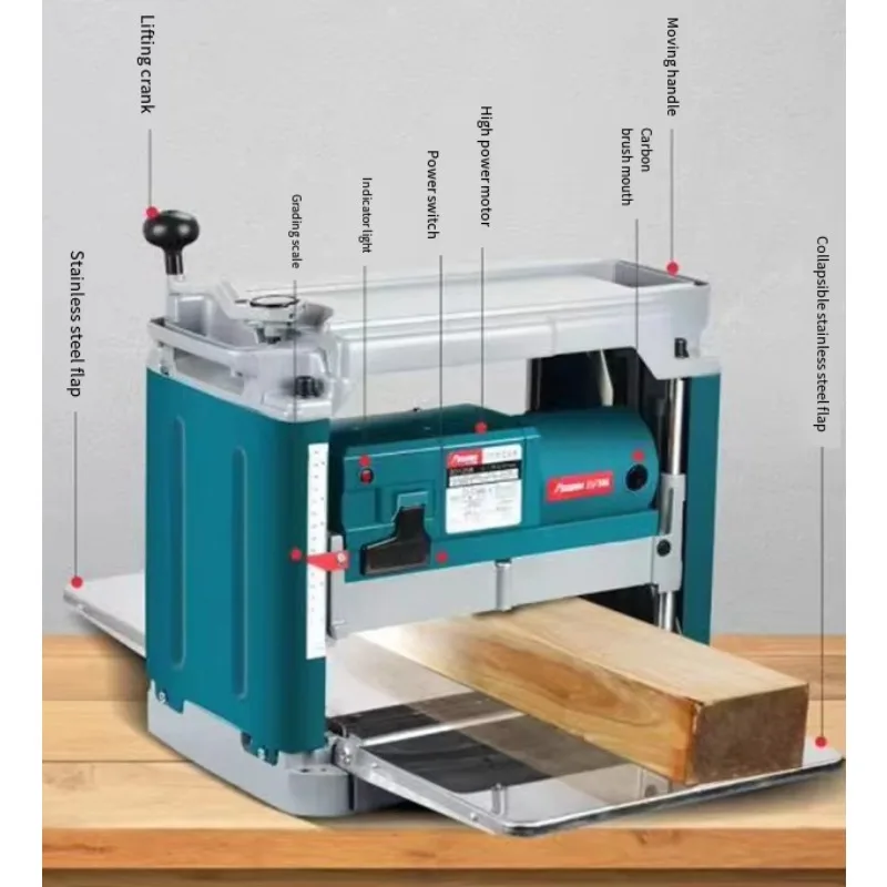 Electric Pressure Planer Multifunction High Power Thick Sheet Wood Machine Portable Small Woodworking Benchtop Planer