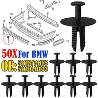 50pc Grille Bumper Fender Radiator Shield Door Sill Clips Rivet For BMW  E46 E93 E38 E66 E67 F40 F20 F21 X3 MINI R50 51118174185