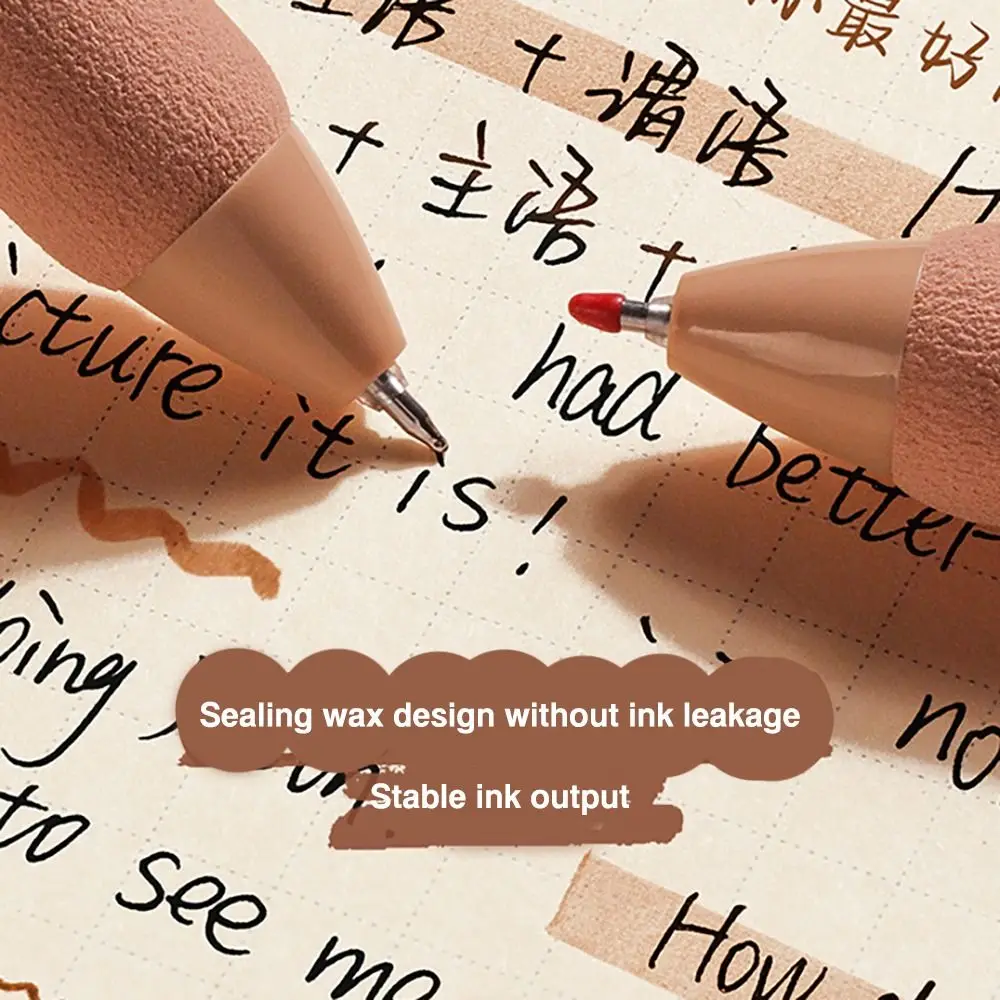 5PCS/Set High Quality ST Tip Gel Pen Soft Grip Capybara Ballpoint Pen Non-repeating Press Type Writing Tools Gift