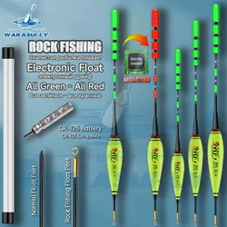WAKASUILY New Rock Fishing Float Short Electronic Gravity Sensing Bite Hook Color Change High Sensitivity All Green To All Red