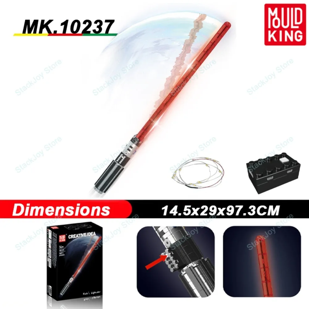 

MOULD KING Red Star Saber Lightsaber Building Set with LED Light Effects Movie-Inspired Model for Collectors Kids Christmas Gift