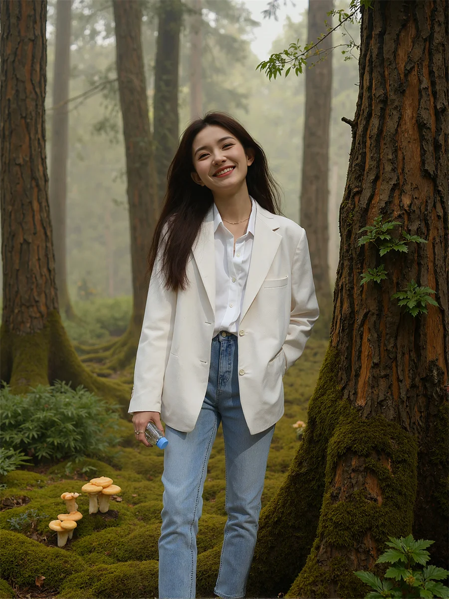 

Женские современные пиджаки, черно-белые, с отложным воротником, с разрезом спереди, вертикальный летний классный чехол, моющаяся двусторонняя драпировка, блестящая