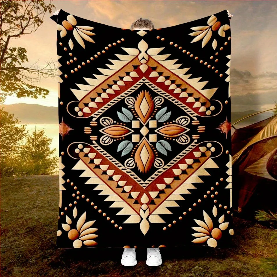 

Bohemian Dreamweaver Blanket Reversible Flannel Throw for Artistic Souls AllSeason Comfort Creative Expression Gift