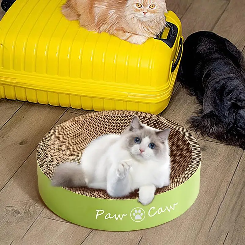 

Cat Claw Board Round Scratch Pad Claw Corrugated Scratching Board Lounge Bed Long-Lasting Pet Supplies Recycled Lounge Bed For