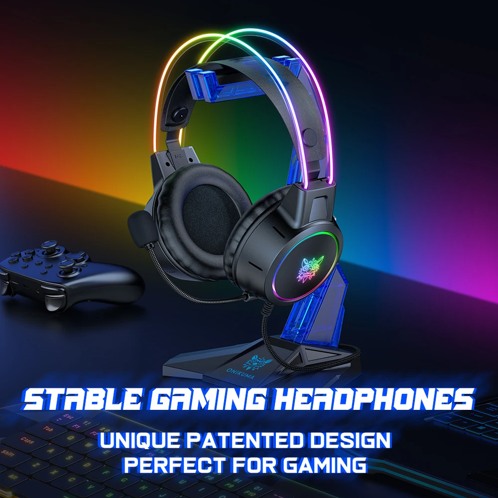 ONIKUMA ST-3 Stable Headset Stand Acrylic Head-mounted Gaming Headphones Holder Acrylic Head-mounted Stand for PC Gamer