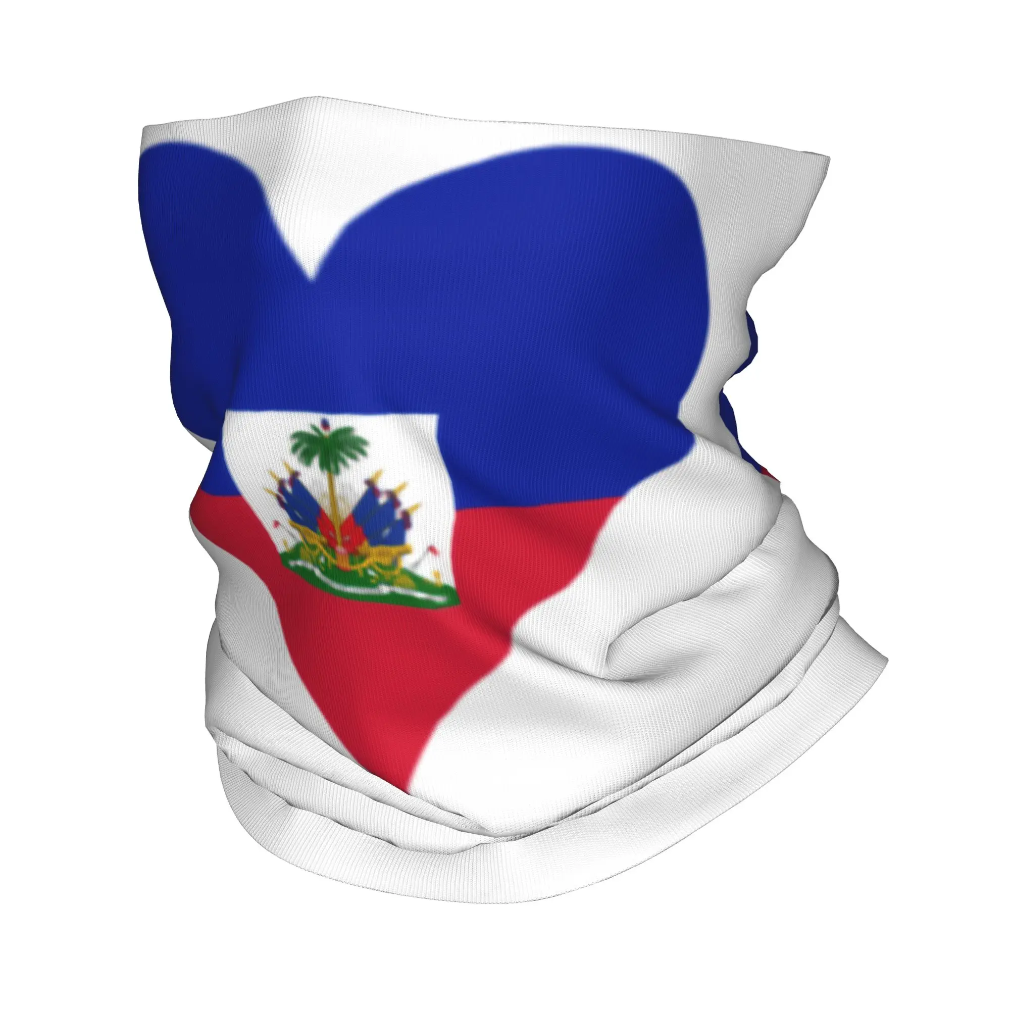 Flag of Haiti Bandana Neck Gaiter for Ski Camping Men Women Wrap Scarf  Balaclava Warmer Face Scarf Cover