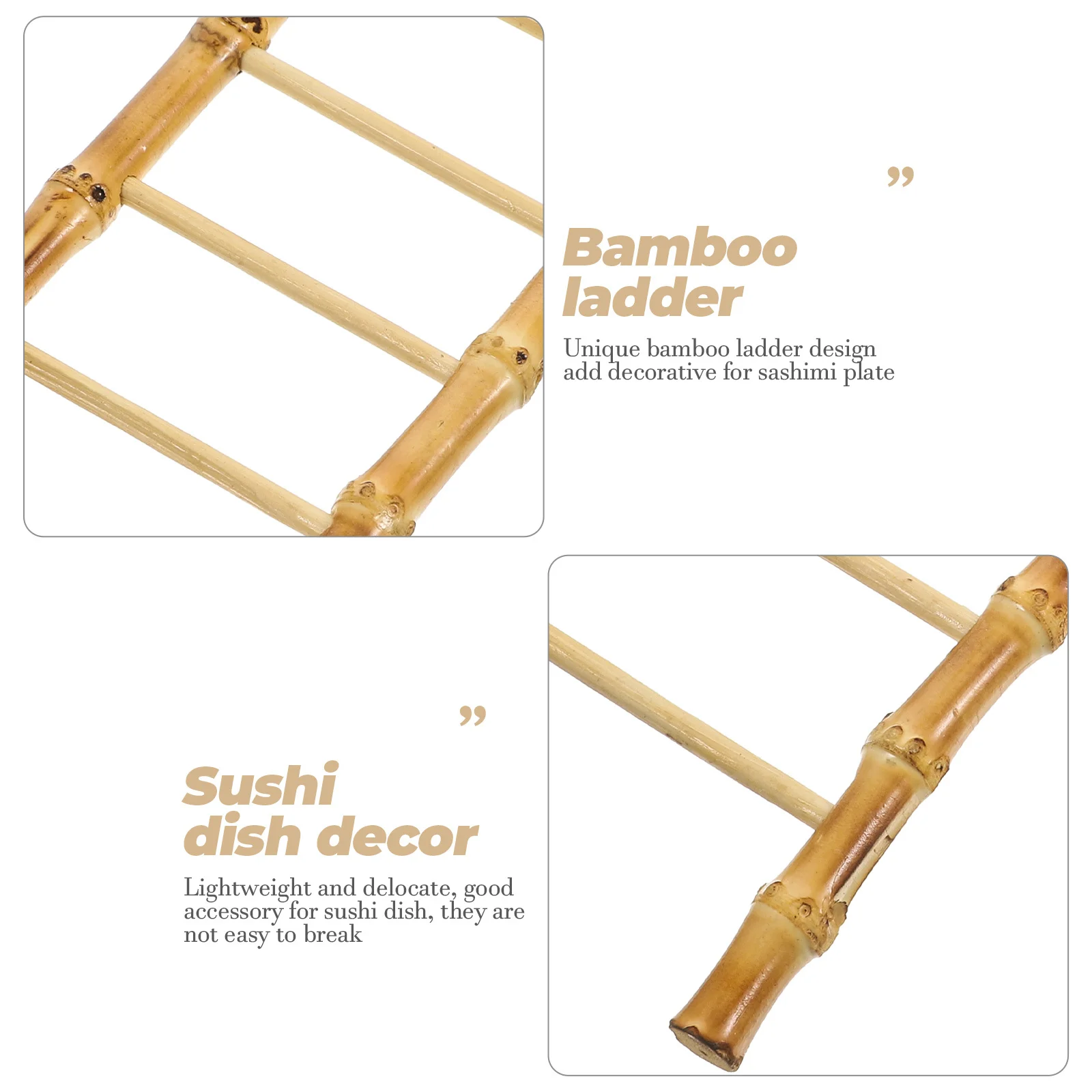 

Miniature Bamboo Ladder Sushi Plate Decor Realistic Serving Tray Adornment for Japanese Cuisine Display Hotel and Office