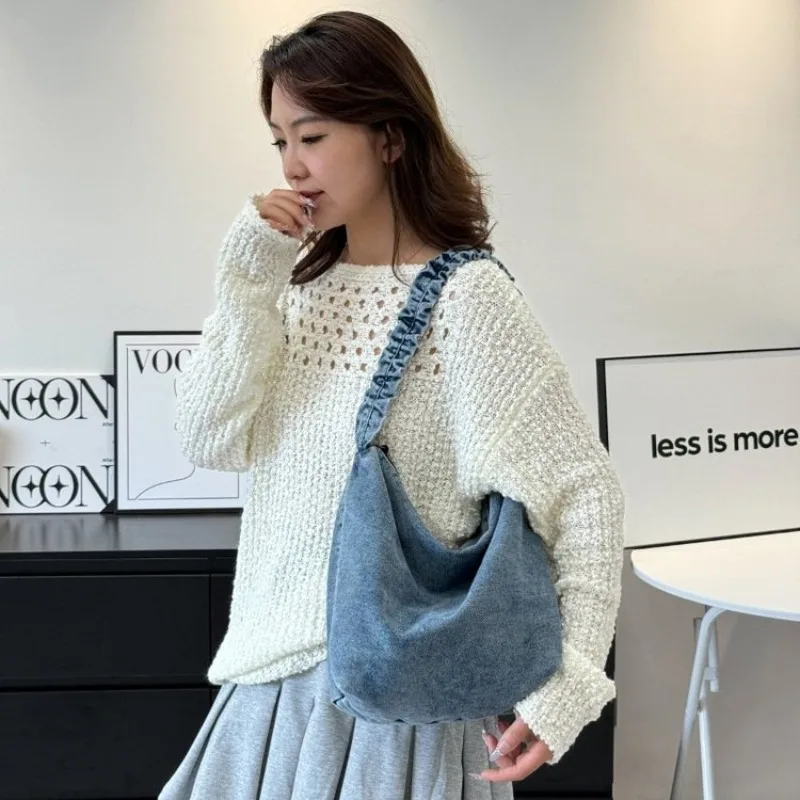 

Classic Leather Messenger Bag For Women, Luxury Brand Handbag With Detachable Strap, Popular Crossbody Shoulder Style