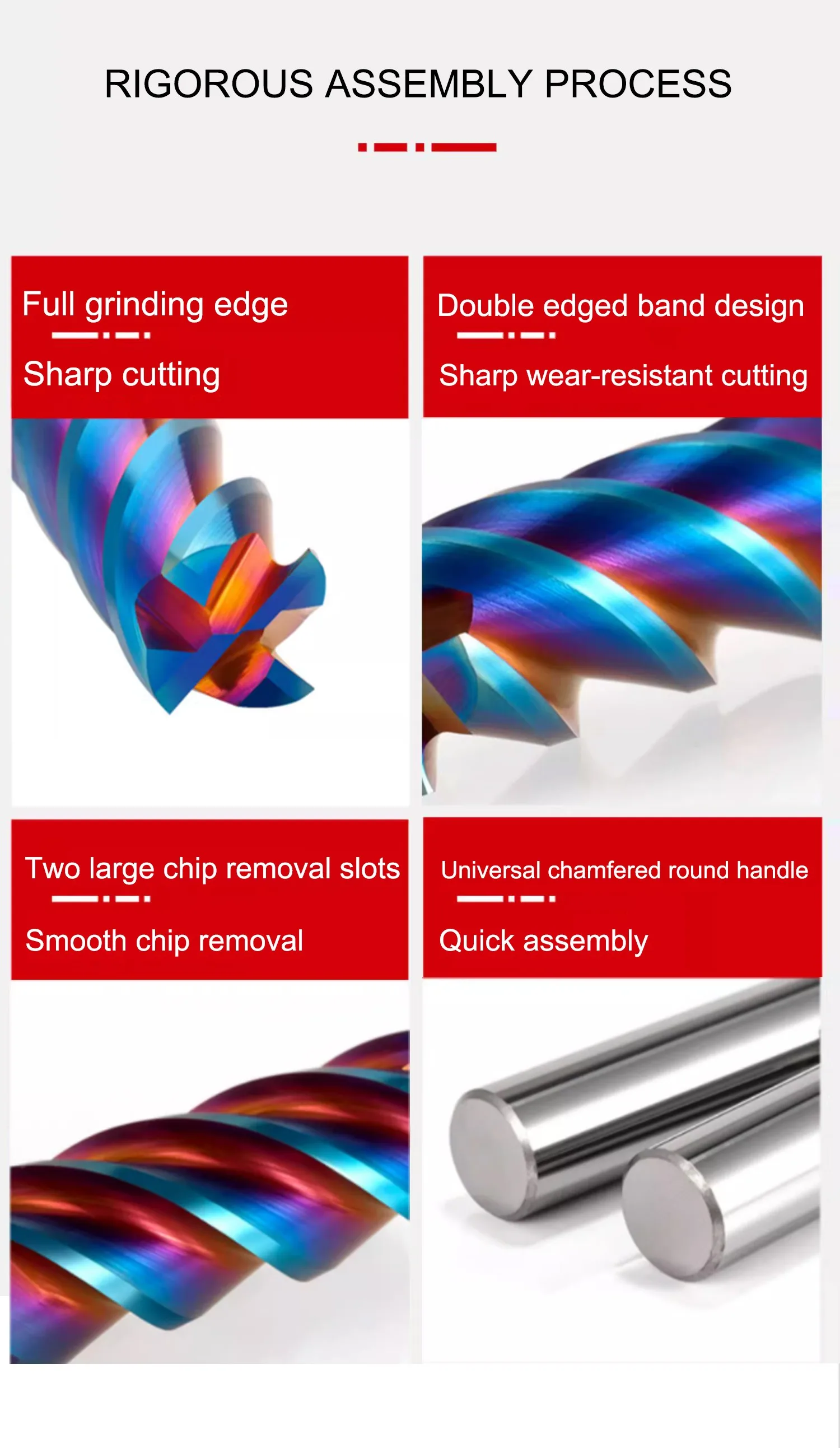 SHAZAM HRC65 4-Schneiden Hartmetall-Nanobeschichtete Tiefnut-Flachfräser CNC-Mechanische Bearbeitungswerkzeuge – Detail 5