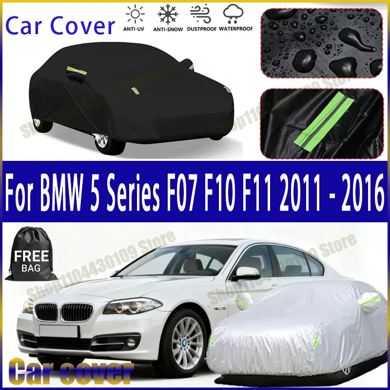 

For BMW 5 Series F07 F10 F11 2011 - 2016 Car Cover Waterproof UV Protection All Weather Dustproof Snow Rain Cover 190T Polyester