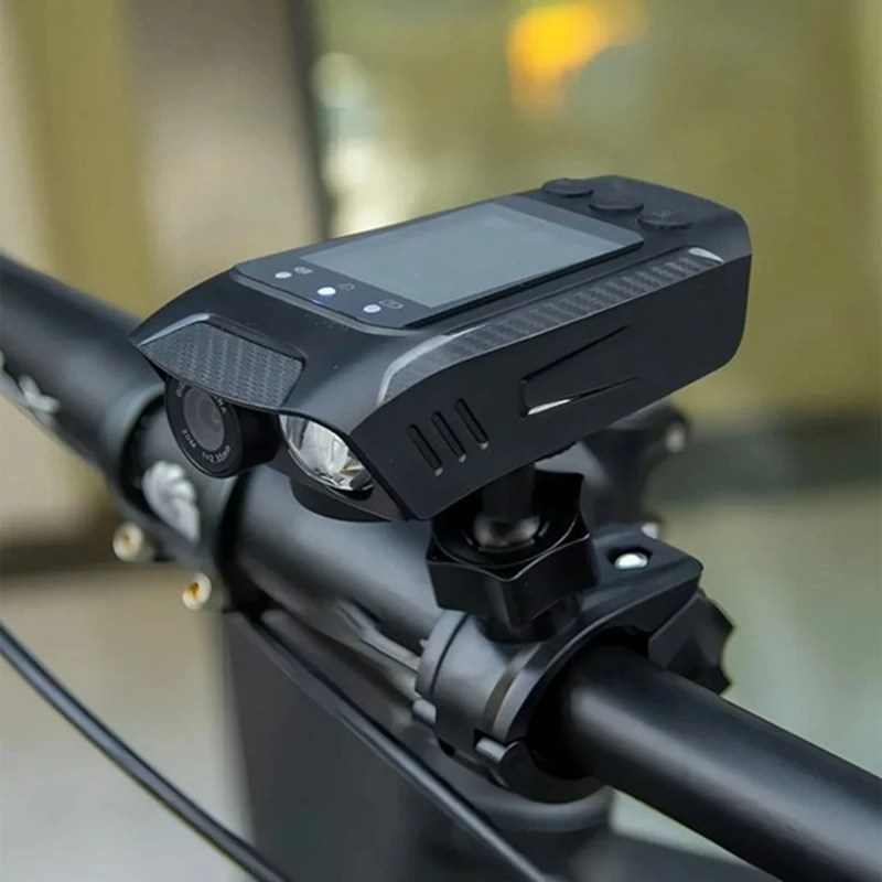 4K 60FPS Multifunctional Cycling Camera Rainproof 2.0 Inch IPS Screen WiFi Connection with LED Flashlight Bike Horn-A12I