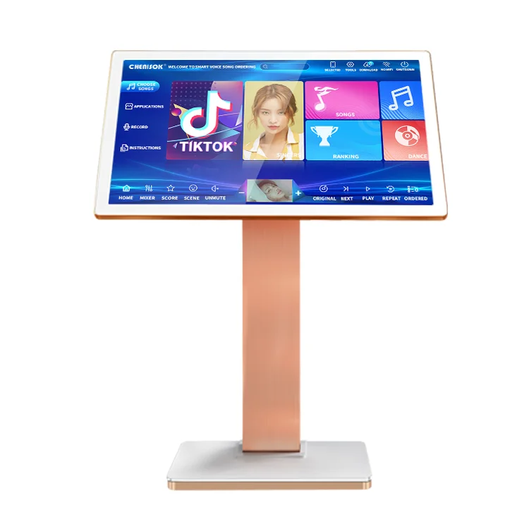 White Vintage HD Karaoke Player Machine Touch Screen Jukebox With For DVD KTV & For Bluetooth Features For Home Or Commercial Us