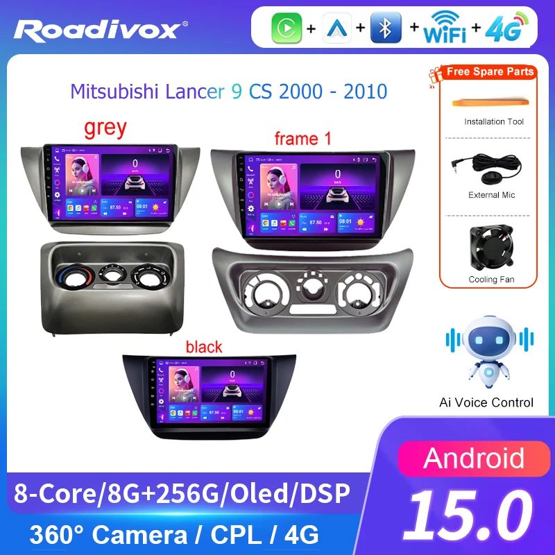 AI VOICE Android Car Radio Multimedia player for Mitsubishi Lancer 9 CS 2000 - 2010 GPS Navigation Stereo Screen Video Tape