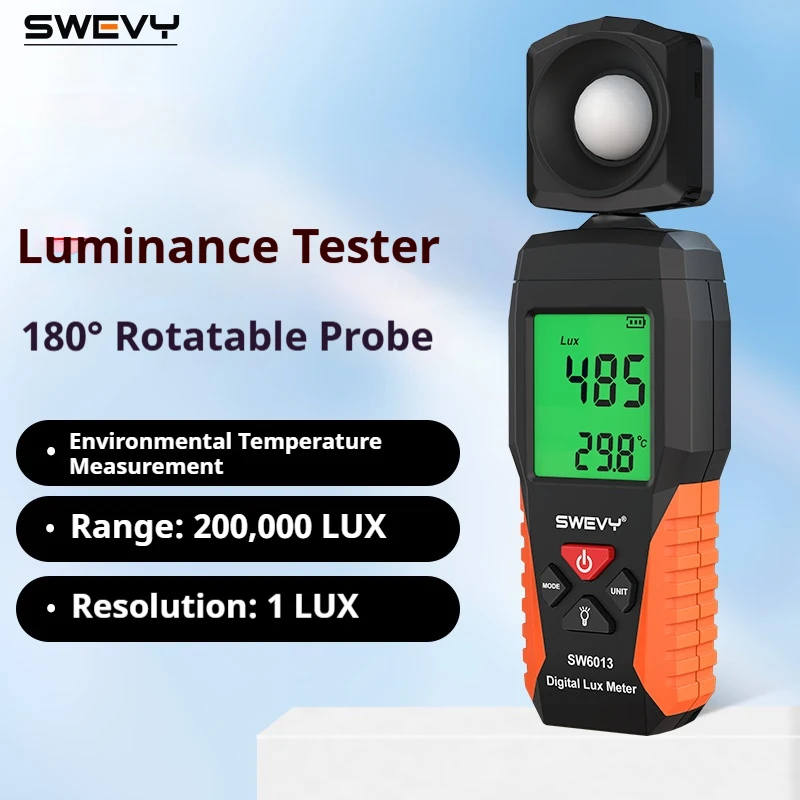 SWEVY لوكس متر مقياس الإضاءة الرقمي 0 ~ 200,000lux LCD مصباح الجيب متر لوكس/FC قياس تستر الاستشعار مقياس الضوء Luxmeter