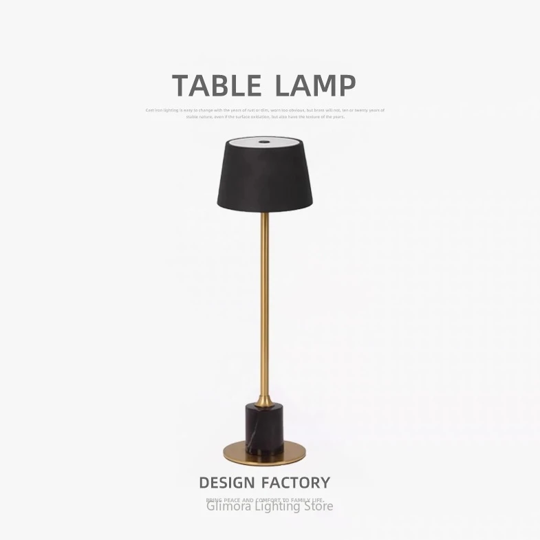 Modern Minimalist Marble LED Table Lamp, Desktop & Bar Counter Ambient Light for Lounge Decor, Portable & Decorative Accen