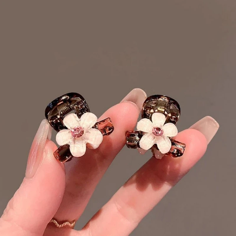 

Mini Hair Claw Clips Elegant Flower Designs Ponytail/Bangs Hairpins Simple Fixed Hairgrips for Women Girls Daily Hairclip
