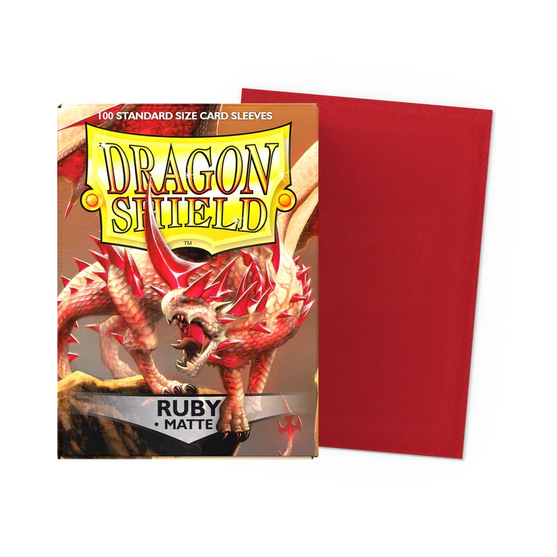 NEW 100 PCS/BOX Matte Ruby Dragon Shield Cards Sleeves Standard Size 66x91mm