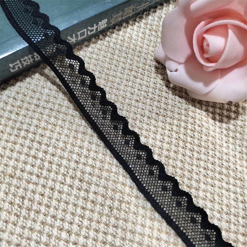 S3612 1.5CM BLACK ELASTIC AND SOFT LACE TRIM WHICH CAN BE USED FOR UNDERWEAR