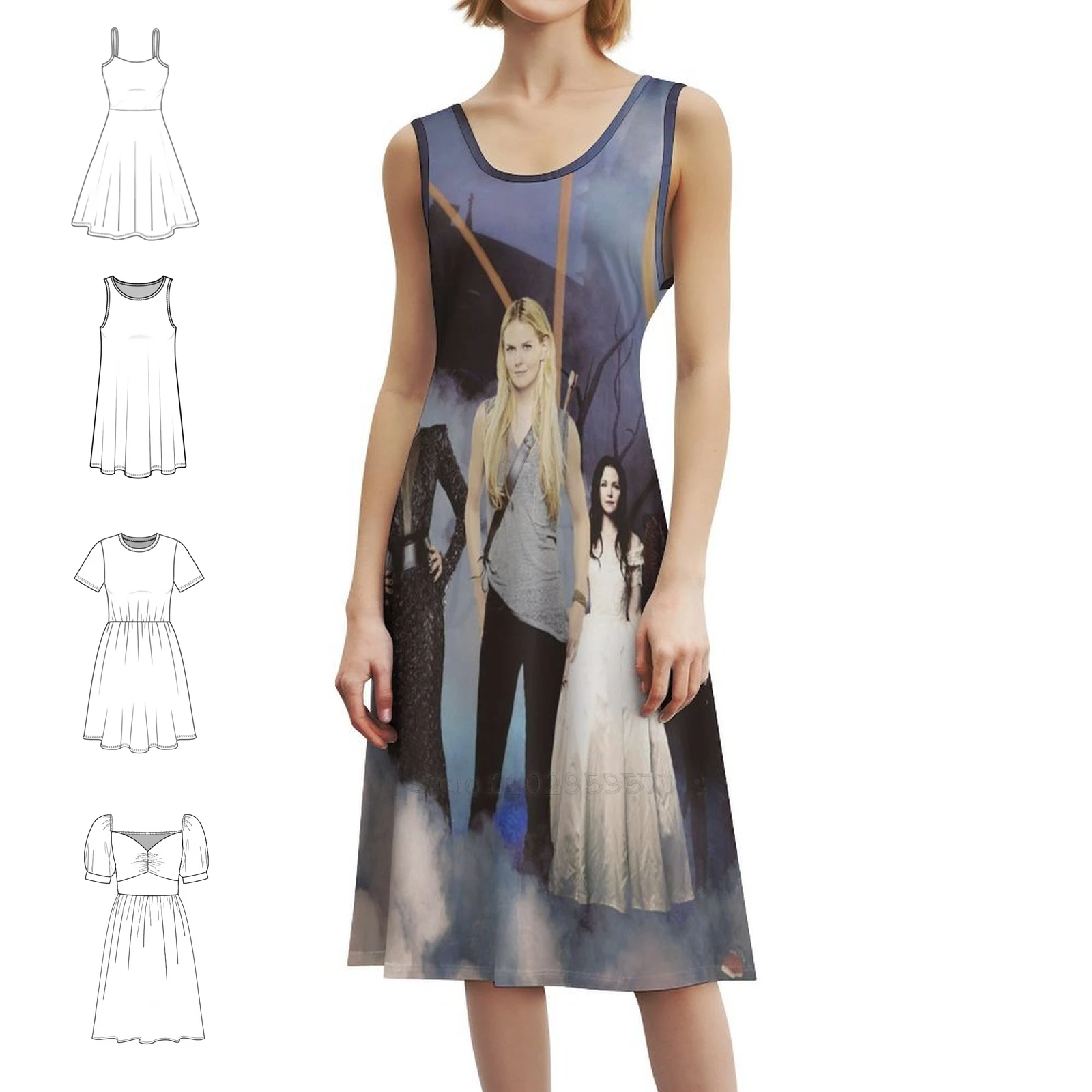 

Винтажное богемное платье Once Upon A Time с пышными рукавами или вариантами без рукавов для женщин Платье Ouat Once Upon Time Evil Queen Swan