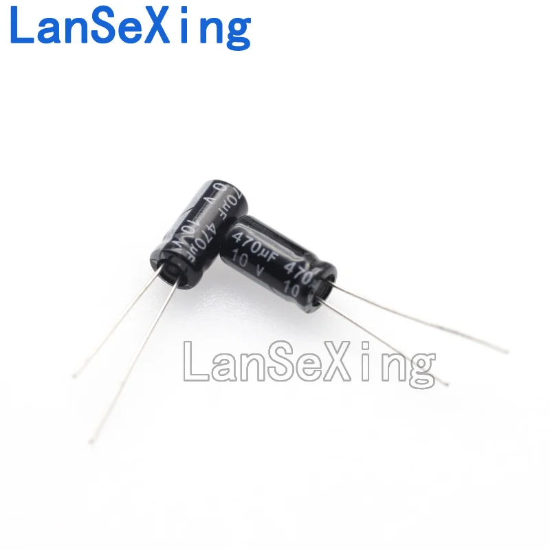 Capacitor eletrolítico do filtro do poder, alumínio, volume 6x12mm, 10V, 470UF, 10V470UF